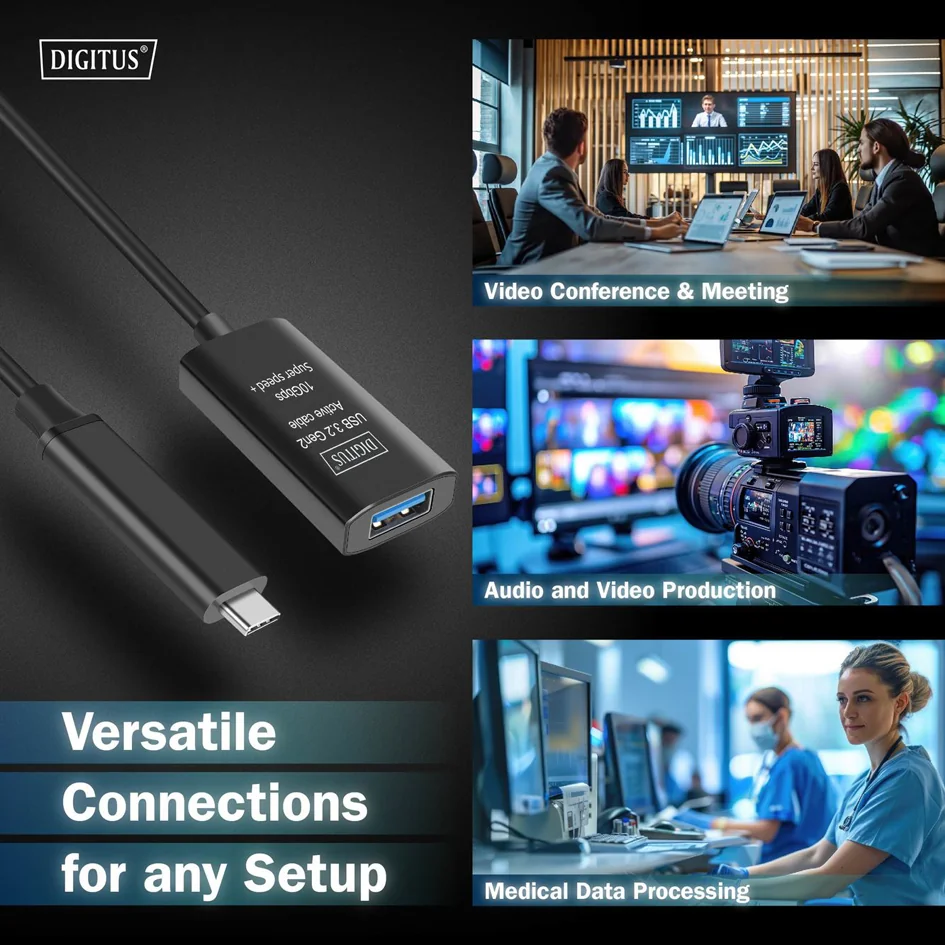 DIGITUS Câble de rallonge actif USB 3.2 Gen1, 5 m - OEM DA-73110 – Image 5