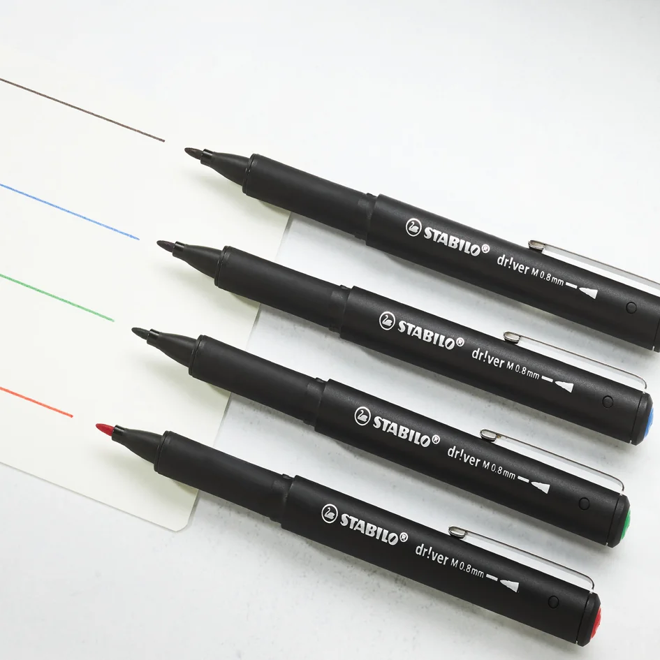 STABILO Feutre d'écriture dr!ver, medium, étui carton de 4 - OEM EO1089/4-01