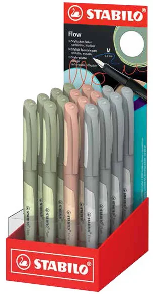STABILO Stylo à plume Flow MONOCHROME, présentoir de 16 - OEM 5075/16-01