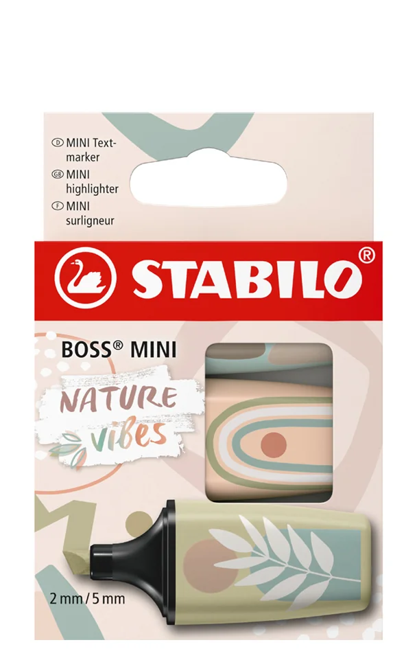 STABILO Surligneur BOSS MINI Naturevibes, étui carton de 3 - OEM 07/03-72
