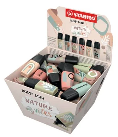 STABILO Surligneur BOSS MINI Naturevibes, présentoir de 50 - OEM 07/50-11-1
