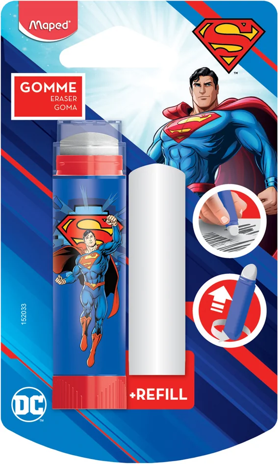 Maped Gomme en plastique SUPERMAN + gomme de rechange - OEM 152033