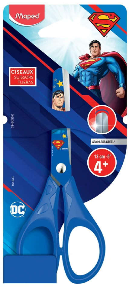 Maped Ciseaux SUPERMAN, rond, 130 mm, bleu - OEM 464233