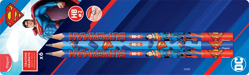 Maped Crayon à papier SUPERMAN, HB, blister de 6 - OEM 850833
