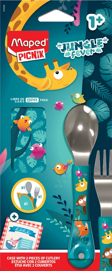 Maped PICNIK Set de couverts JUNGLE FEVER, 3 pièces, bleu - OEM 875099