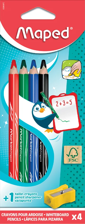 Maped Crayon ardoise Marker'Peps, blister de 4 - OEM 833800FC