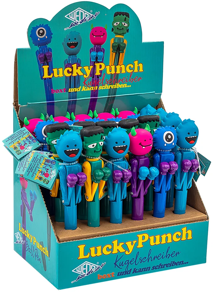 WEDO Stylo à bille monstre 'Lucky Punch', présentoir de 24 - lot de 24 - OEM 252 2399