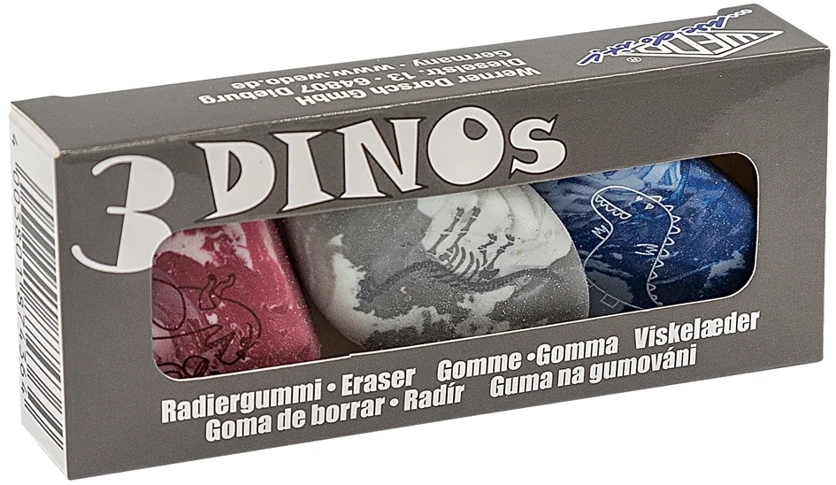 WEDO Gomme en plastique Pierre 'DINO', set de 3 - OEM 599 8299