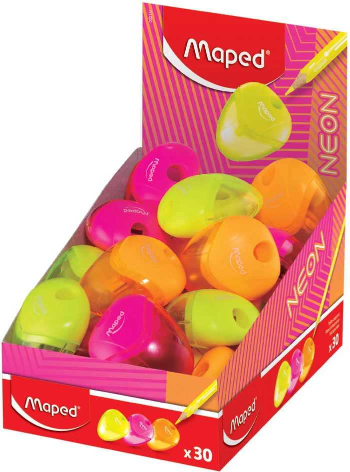 Maped Taille-crayon i-gloo NEON, assorti, présentoir de 30 - lot de 30 - OEM 032111