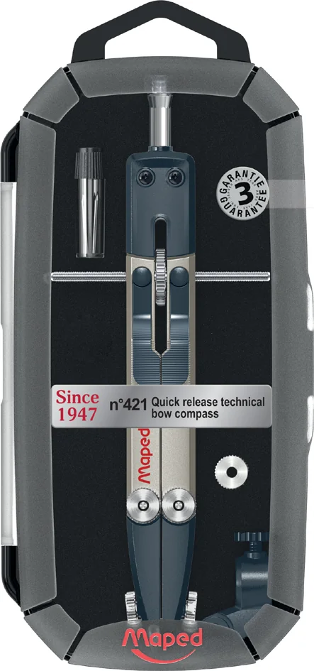 Maped Coffret de compas technique No.421, 4 pièces, noir - OEM 198801