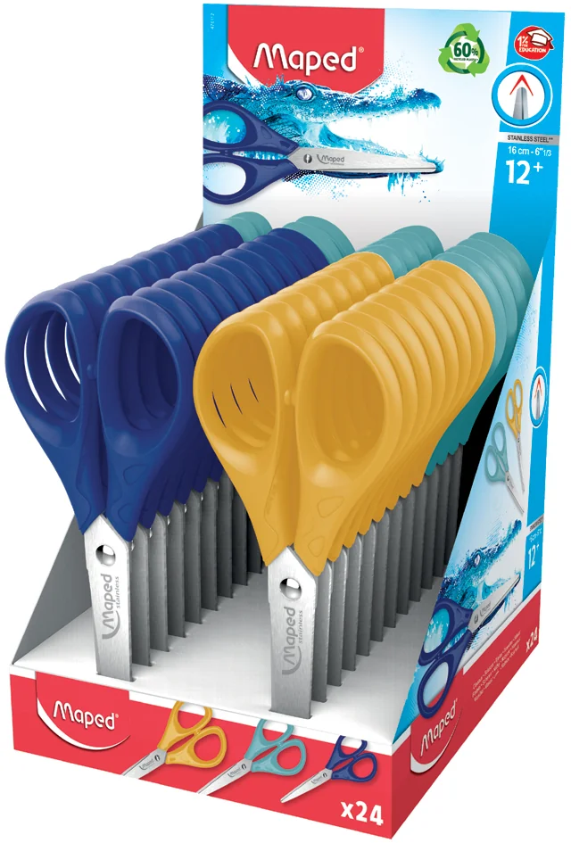 Maped Ciseaux Pulse, longueur: 160 mm, présentoir de 24 - lot de 24 - OEM 476112