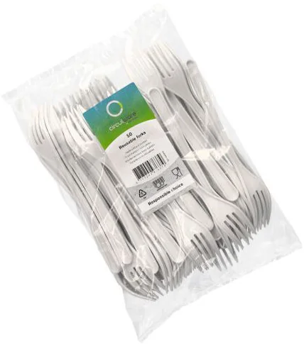 PAPSTAR Fourchette réutilisable, longueur: 185 mm, blanc - OEM 96427