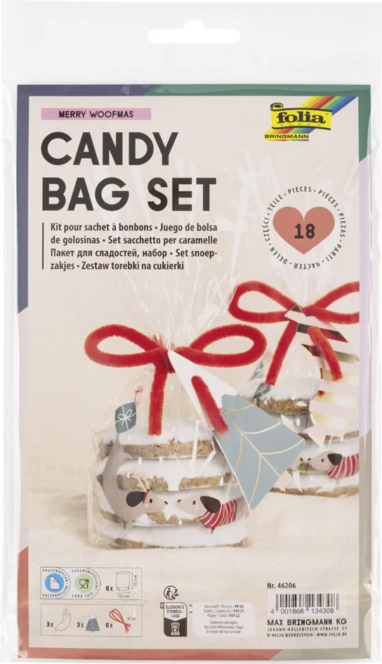 folia Kit sachet à fond plat / Candy Bag 'Merry Woofmas' - OEM 46206