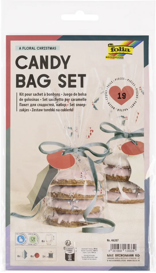 folia Kit sachet à fond plat / Candy Bag 'Floral Christmas' - OEM 46207