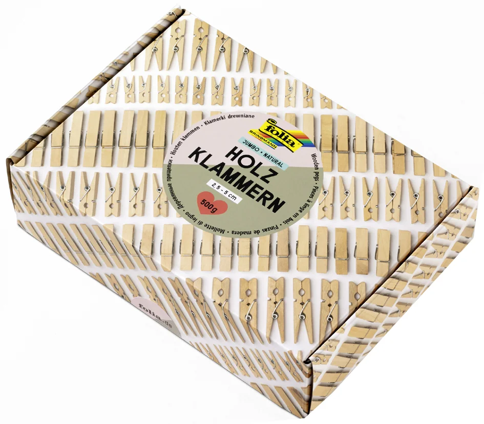 folia Mélange de pinces en bois PASTEL Jumbobox, 500 g - OEM 22996