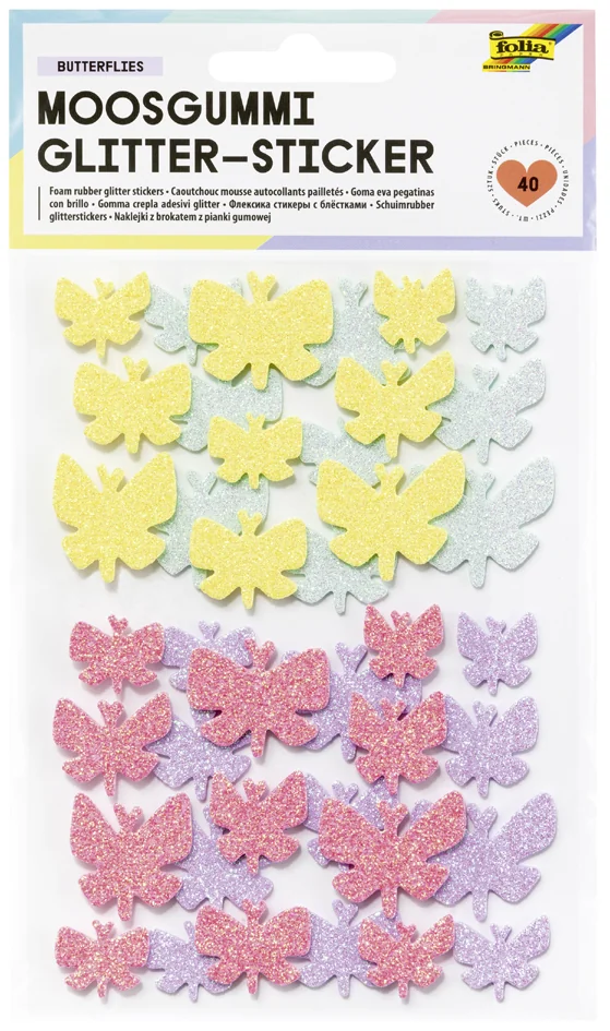 folia Sticker pailleté en caoutchouc mousse BUTTERFLIES - OEM 23773