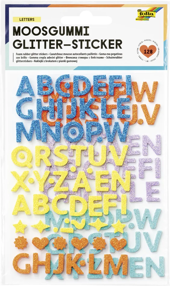 folia Sticker pailleté en caoutchouc mousse LETTERS - OEM 23776