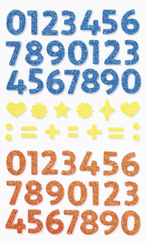 folia Sticker pailleté en caoutchouc mousse NUMBERS - OEM 23778