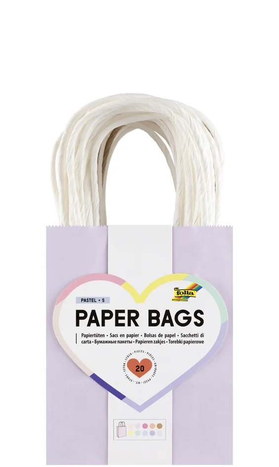 folia Sac en papier PASTEL, taille: S, assorti - OEM 21249
