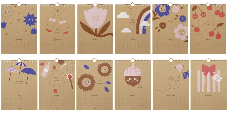 folia Calendrier mural créatif CRAFTY MEMORIES, A4 - OEM 23131