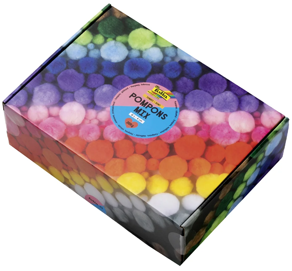 folia Mélange de pompons MULTICOLORE Jumbobox, 200g, assorti - OEM 50209