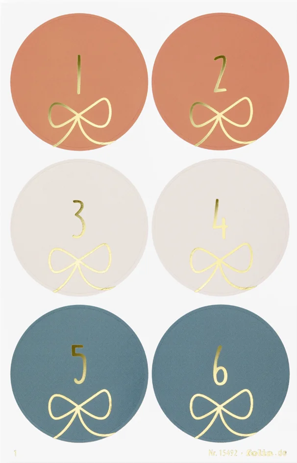 folia Stickers pour calendrier de l'Avent 'ROUND BOWS' - OEM 15492