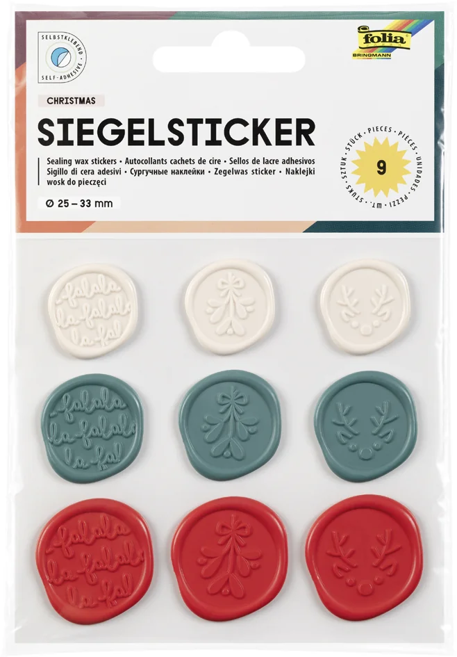 folia Sceau autocollant CHRISTMAS tailles/couleurs assorties - OEM 18603