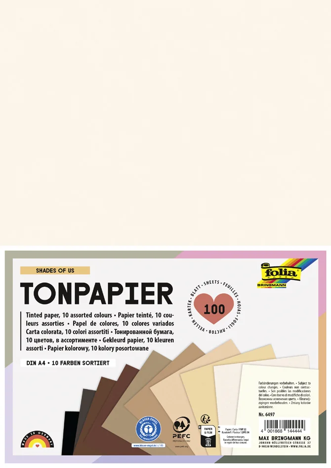 folia Papier de couleur 'Shades of Grey', A4, 130 g/m2 - OEM 6498