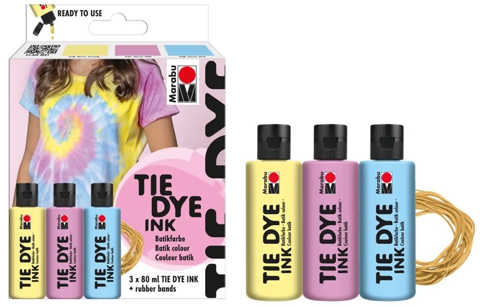 Marabu Set de peintures batik TIE DYE, 3x80ml, tons tendance - OEM 1730000000202
