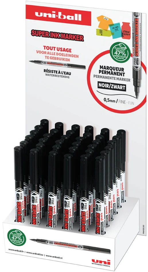 uni-ball Marqueur permanent SUPER INK MARKER, présentoir - OEM PNA125/3D
