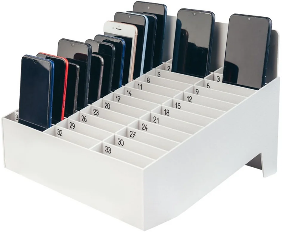 PAPERFLOW Rangement pour smartphones avec 33 logements, gris - OEM PHDOCKT33.02