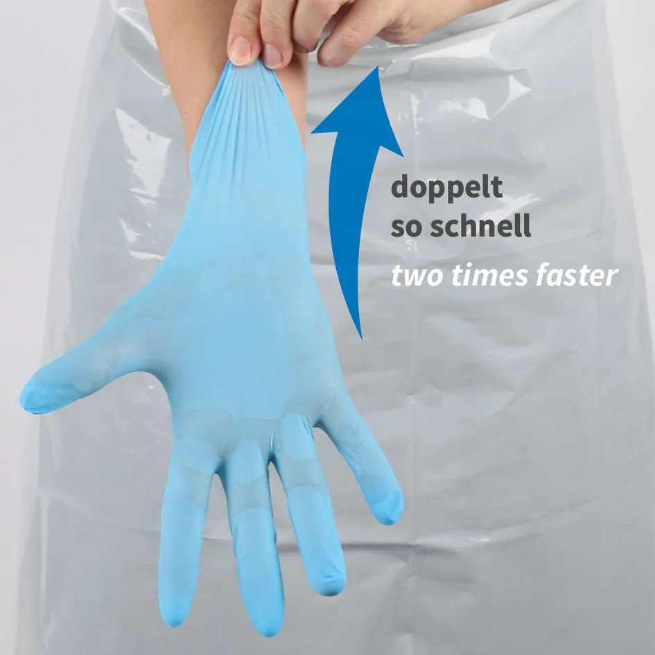 HYGOSTAR Gant en nitrile Rapid-On, M, non poudré, bleu - OEM 270356