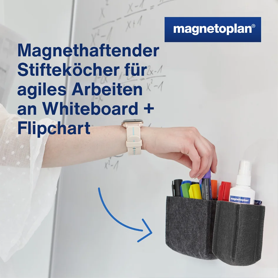 magnetoplan Pot à crayons magnetoTray, moyen, rouge - OEM 1227706
