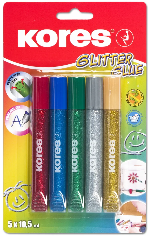 Kores Colle liquide 'Glitter Glue', couleurs pastelles - OEM K75001