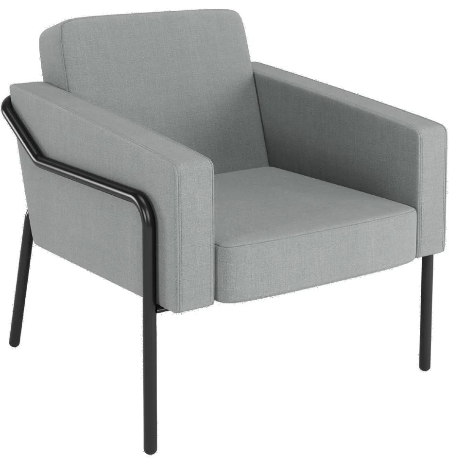 PAPERFLOW Fauteuil visiteur MEDSO KLASSIK L tissu anthracite - OEM FTMEDLCLSX1002