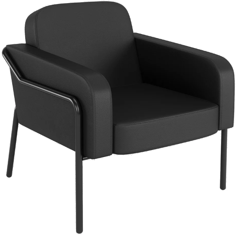 PAPERFLOW Fauteuil visiteur MEDSO RUND L simili-cuir, orange - OEM FTMEDLRNDX1009