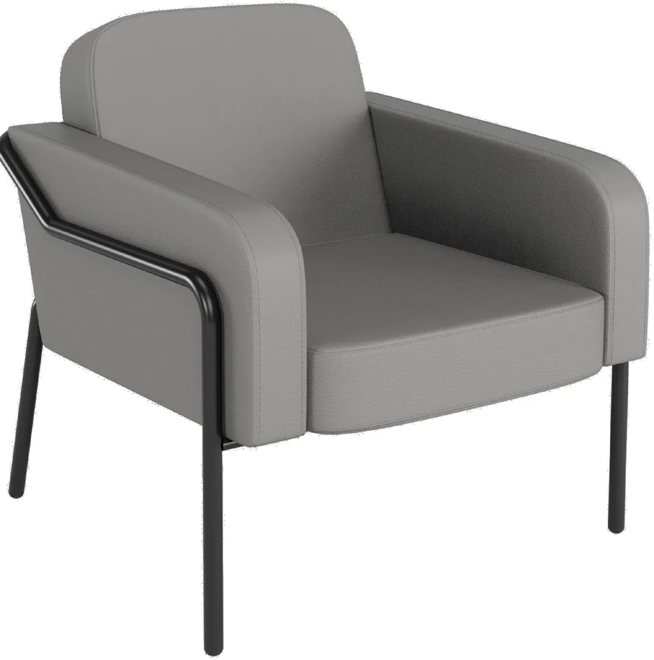 PAPERFLOW Fauteuil visiteur MEDSO RUND L, simili-cuir, rouge - OEM FTMEDLRNDX1010 – Image 3
