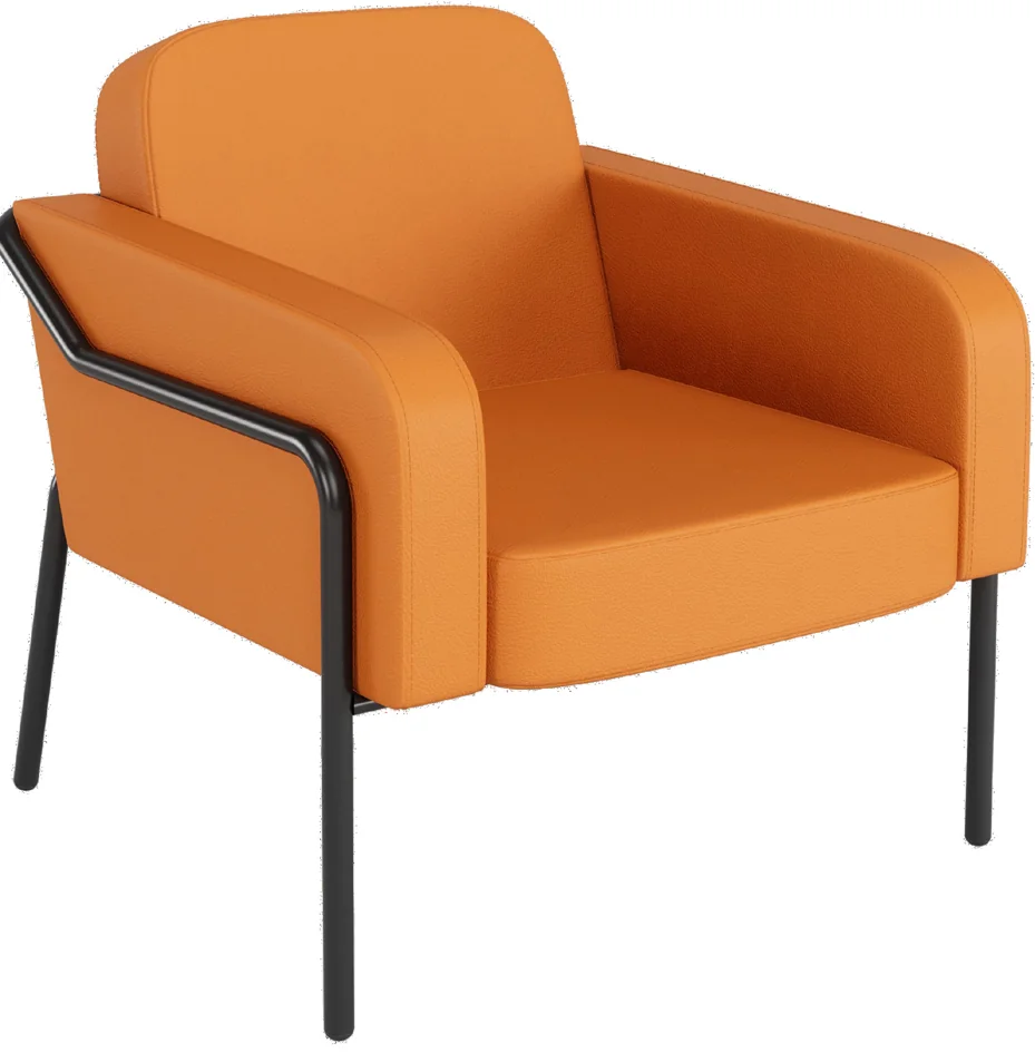 PAPERFLOW Fauteuil visiteur MEDSO RUND L, simili-cuir, rouge - OEM FTMEDLRNDX1010 – Image 6