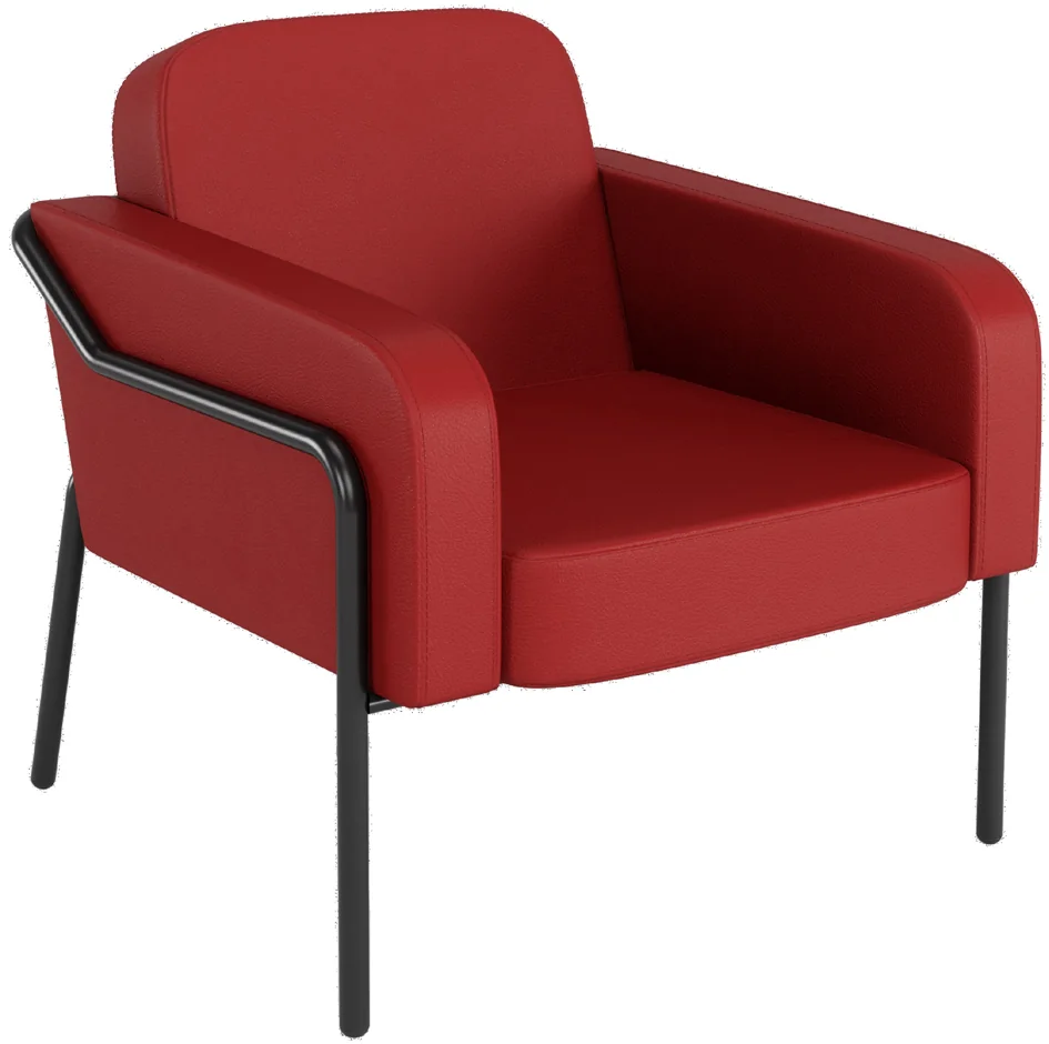 PAPERFLOW Fauteuil visiteur MEDSO RUND L, simili-cuir, rouge - OEM FTMEDLRNDX1010 – Image 7