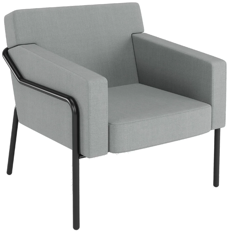 PAPERFLOW Fauteuil visiteur MEDSO T L, tissu, anthracite - OEM FTMEDLTTTX1002