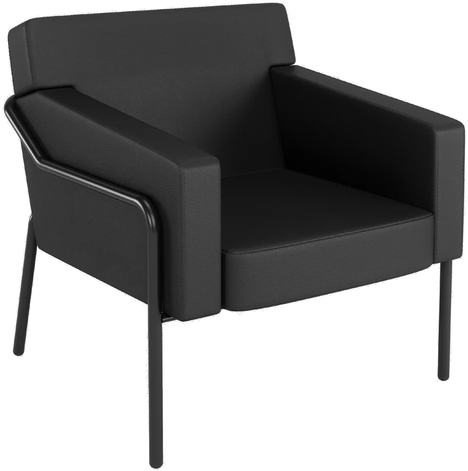 PAPERFLOW Fauteuil visiteur MEDSO T L, simili-cuir, noir - OEM FTMEDLTTTX1006