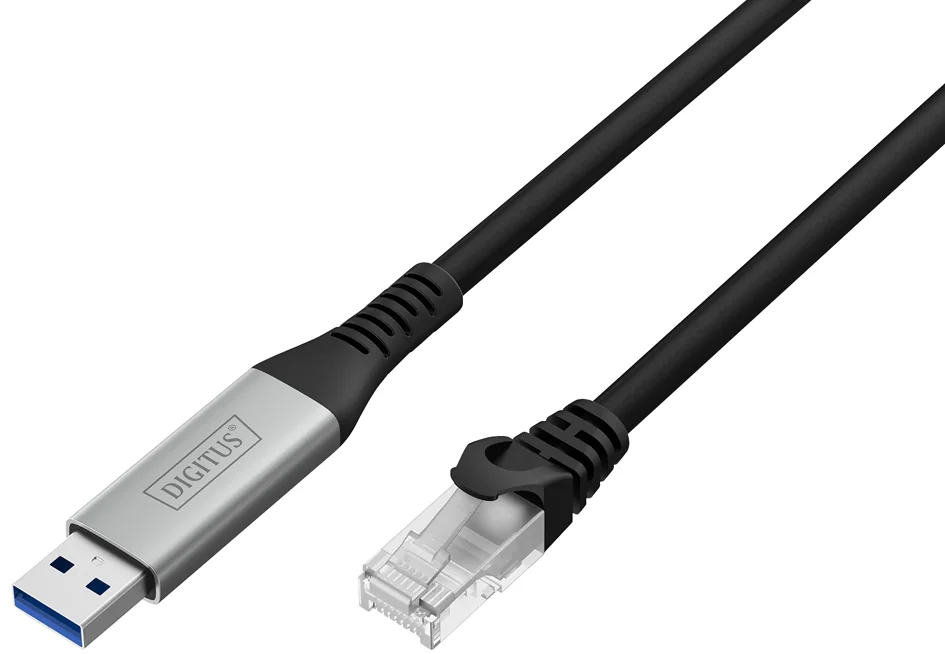 DIGITUS Câble Ethernet USB 3.2, USB-A - RJ45 mâle, 2 m - OEM AK-300600-020-S