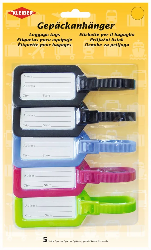 KLEIBER Porte-étiquette de bagage, set de 5, assorti - OEM 52415