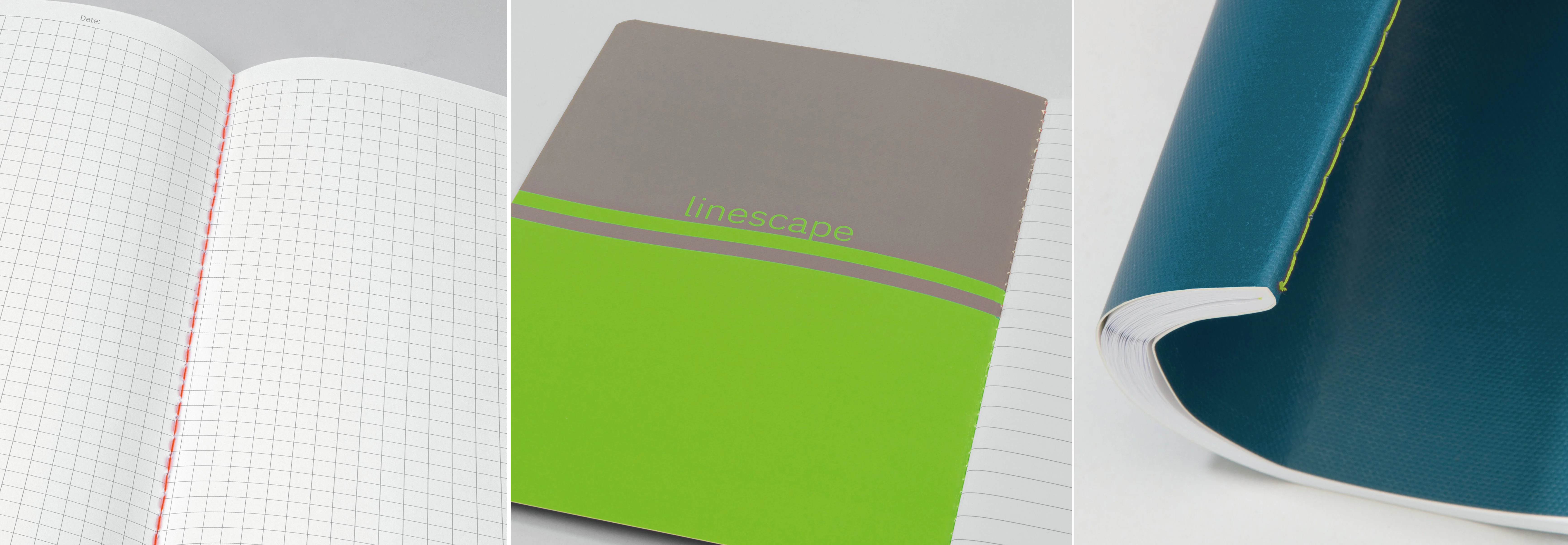 sigel Carnet Linescape, A5, quadrillé, bleu / vert fluo - lot de 2 - OEM LS304