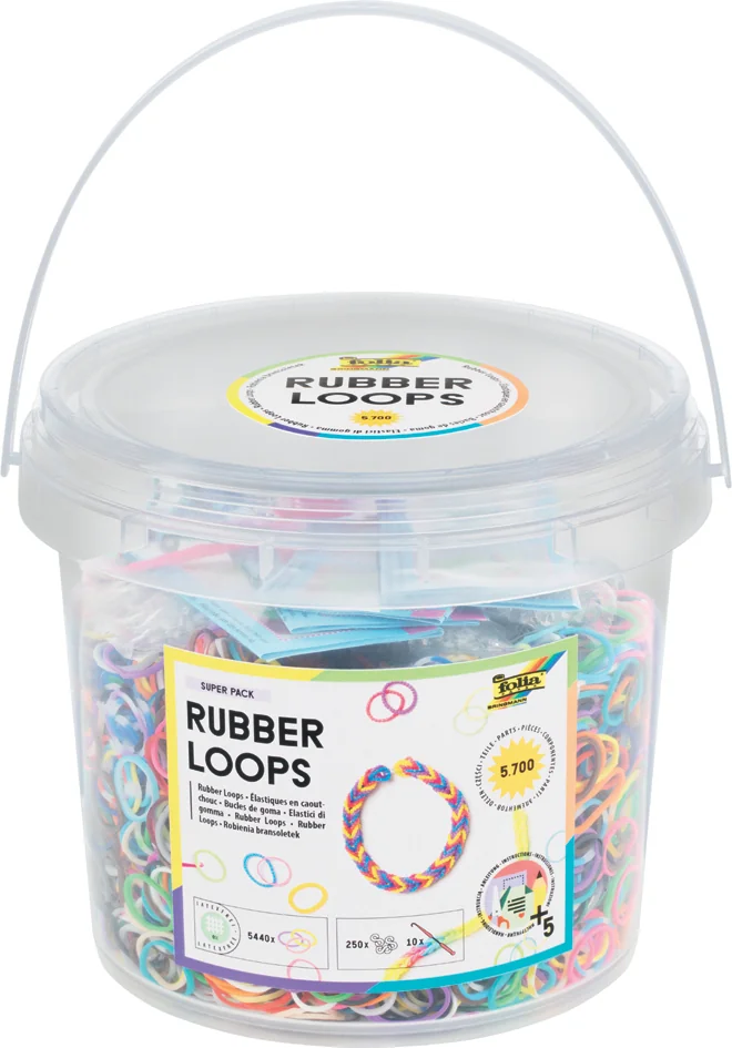 folia Rubber Loops Super Pack, 5.700 pièces, dans un seau - OEM 33029
