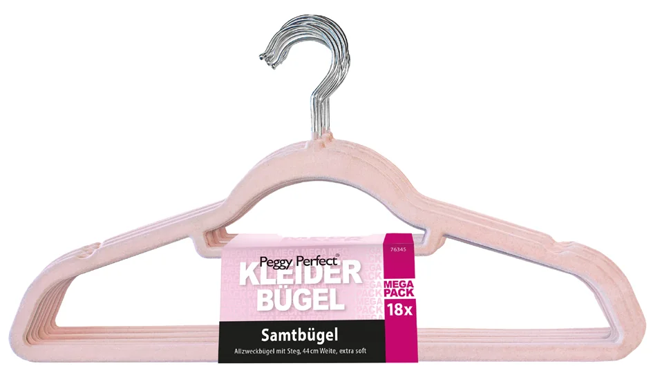 Peggy Perfect Cintre 'Velours' avec barre, pack de 18 - OEM 76345