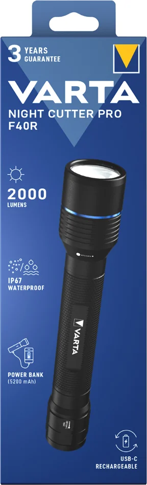 VARTA Lampe de poche premium 'NIGHT CUTTER PRO F40R', noir - OEM 18922101111