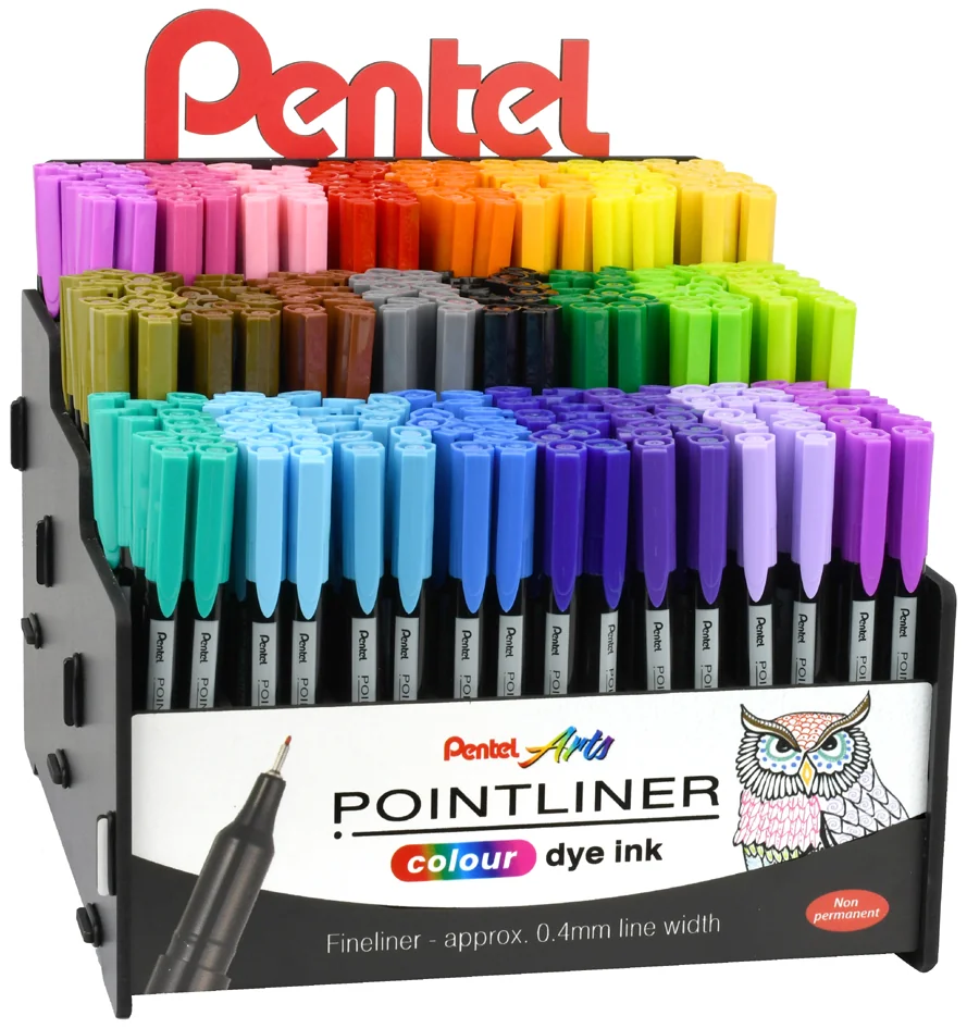 PentelArts Feutre POINTLINER colour dye ink, présentoir - OEM S40-24E