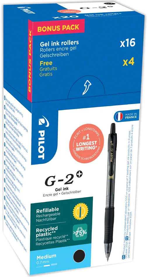 PILOT Stylo roller à encre gel G-2 PLUS 07, VALUE PACK, bleu - OEM DFF516477V1