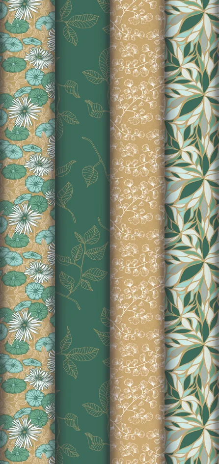 Clairefontaine Papier cadeau 'My Garden', en présentoir - lot de 30 - OEM 223926C